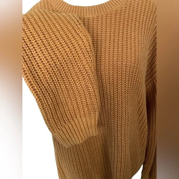 Sonoma Chunky Knit Pullover Crew Neck Sweater Mustard Yellow Women’s Sz M Casual - Picture 5 of 11